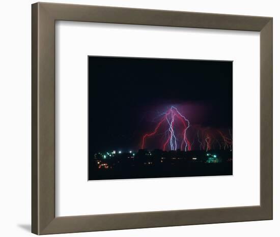 Lightning Over Boulder, CO-Chris Rogers-Framed Photographic Print