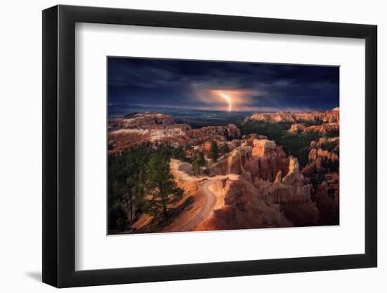 Lightning over Bryce Canyon-Stefan Mitterwallner-Framed Photographic Print