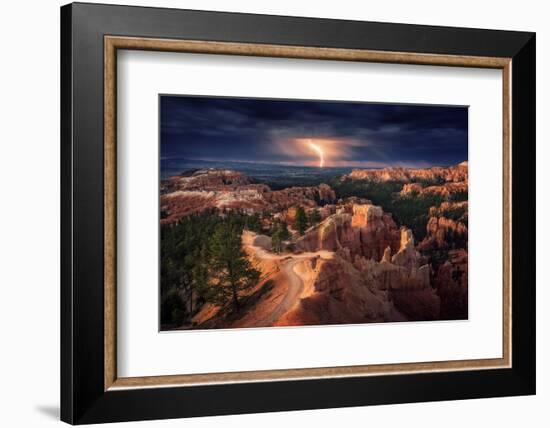 Lightning over Bryce Canyon-Stefan Mitterwallner-Framed Photographic Print