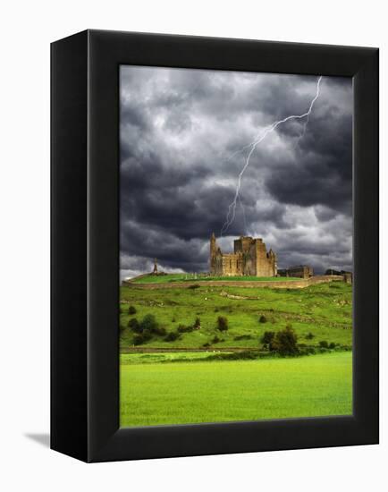 Lightning over Ruins of the Rock of Cashel, Tipperary County, Ireland-Jaynes Gallery-Framed Premier Image Canvas