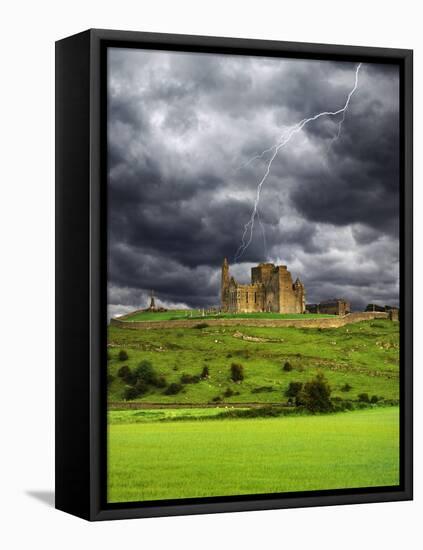 Lightning over Ruins of the Rock of Cashel, Tipperary County, Ireland-Jaynes Gallery-Framed Premier Image Canvas