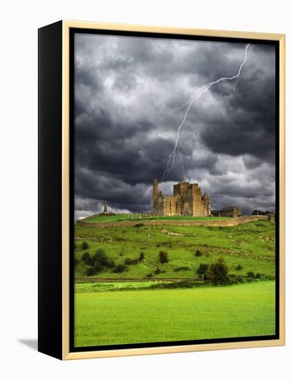 Lightning over Ruins of the Rock of Cashel, Tipperary County, Ireland-Jaynes Gallery-Framed Premier Image Canvas