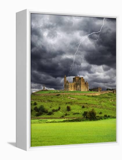 Lightning over Ruins of the Rock of Cashel, Tipperary County, Ireland-Jaynes Gallery-Framed Premier Image Canvas