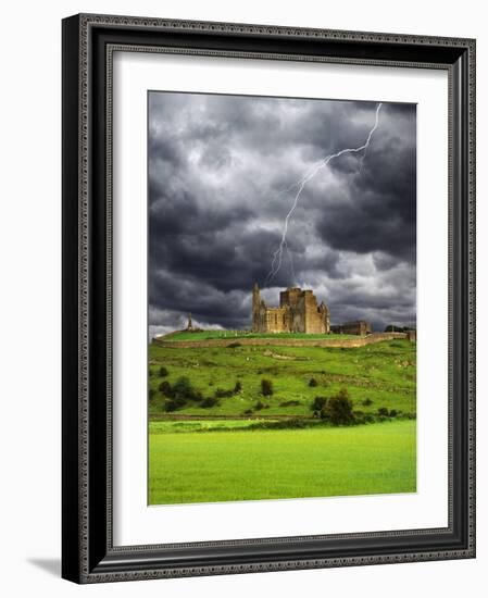 Lightning over Ruins of the Rock of Cashel, Tipperary County, Ireland-Jaynes Gallery-Framed Photographic Print