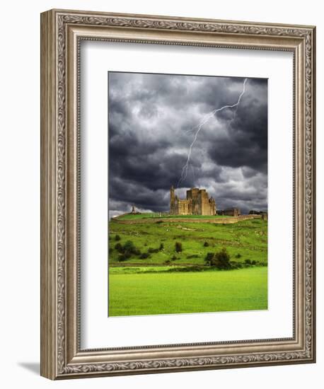 Lightning over Ruins of the Rock of Cashel, Tipperary County, Ireland-Jaynes Gallery-Framed Photographic Print