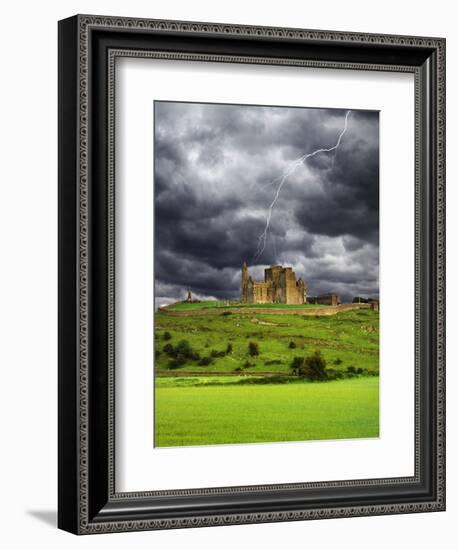 Lightning over Ruins of the Rock of Cashel, Tipperary County, Ireland-Jaynes Gallery-Framed Photographic Print