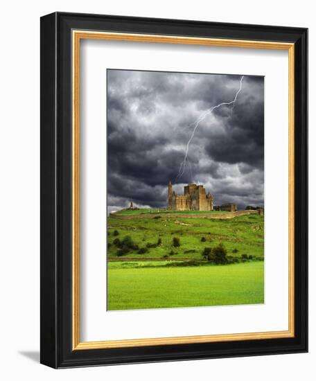 Lightning over Ruins of the Rock of Cashel, Tipperary County, Ireland-Jaynes Gallery-Framed Photographic Print