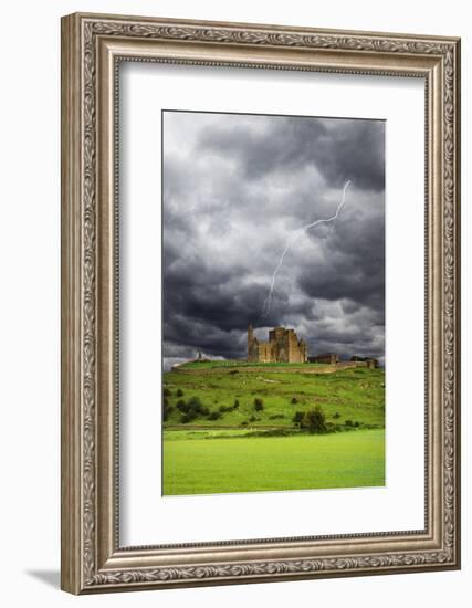 Lightning over Ruins of the Rock of Cashel, Tipperary County, Ireland-Jaynes Gallery-Framed Photographic Print