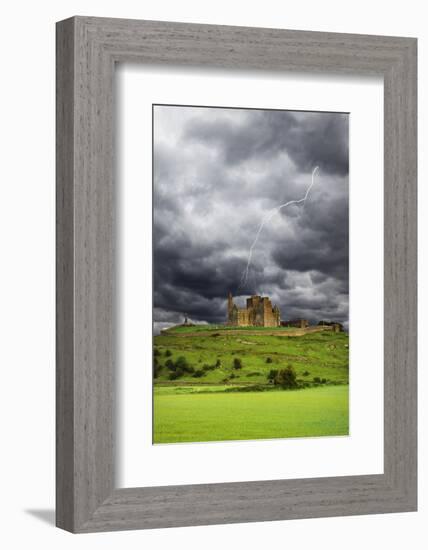 Lightning over Ruins of the Rock of Cashel, Tipperary County, Ireland-Jaynes Gallery-Framed Photographic Print