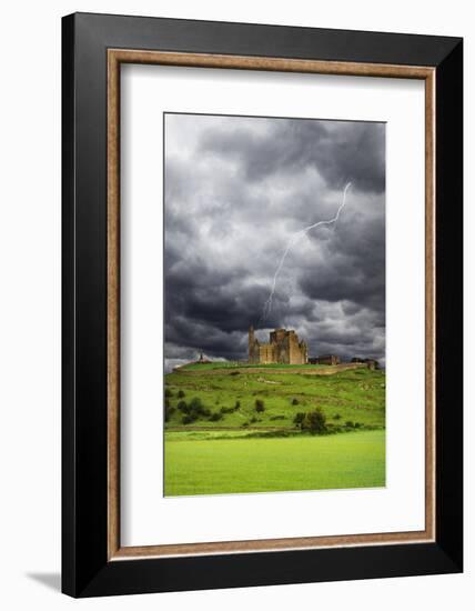 Lightning over Ruins of the Rock of Cashel, Tipperary County, Ireland-Jaynes Gallery-Framed Photographic Print