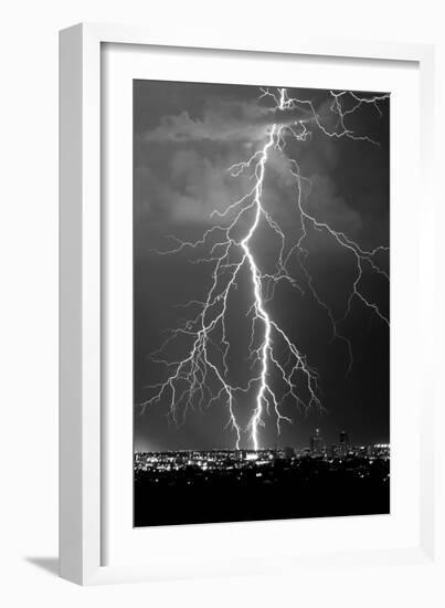 Lightning Portrait BW-Douglas Taylor-Framed Photo