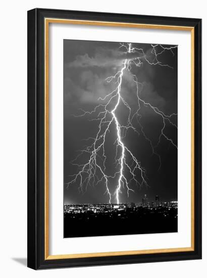 Lightning Portrait BW-Douglas Taylor-Framed Photo