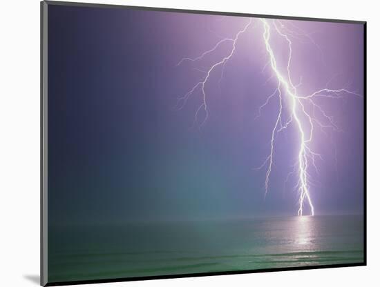 Lightning Storm over Ocean-Peter Wilson-Mounted Photographic Print