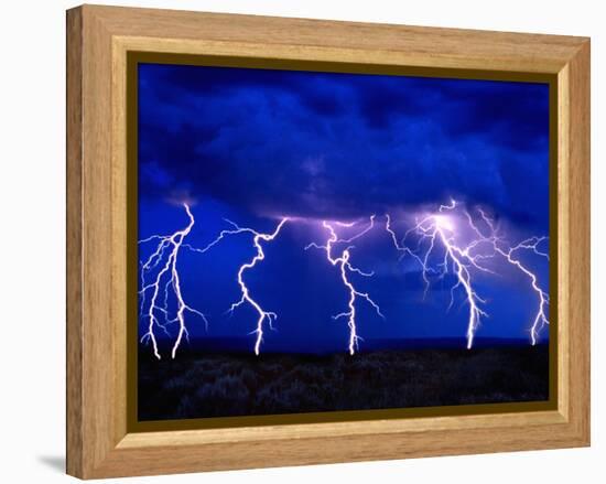 Lightning Storm over Prairie-Aaron Horowitz-Framed Premier Image Canvas