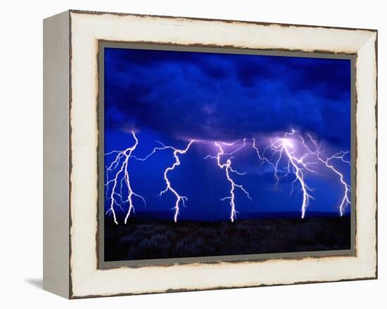 Lightning Storm over Prairie-Aaron Horowitz-Framed Premier Image Canvas