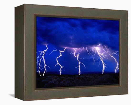 Lightning Storm over Prairie-Aaron Horowitz-Framed Premier Image Canvas