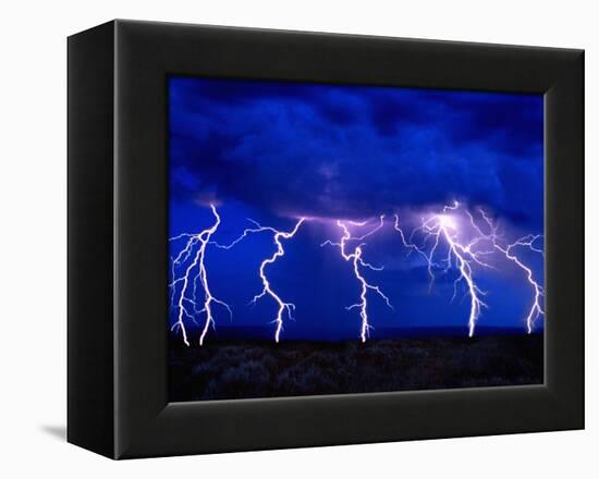 Lightning Storm over Prairie-Aaron Horowitz-Framed Premier Image Canvas