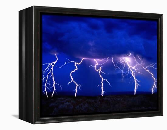 Lightning Storm over Prairie-Aaron Horowitz-Framed Premier Image Canvas