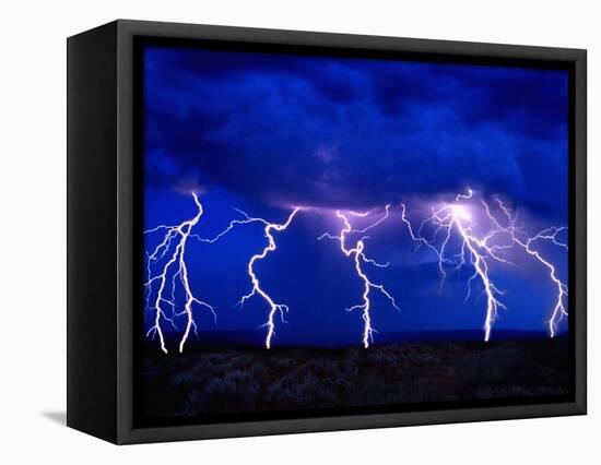 Lightning Storm over Prairie-Aaron Horowitz-Framed Premier Image Canvas