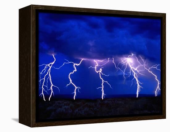 Lightning Storm over Prairie-Aaron Horowitz-Framed Premier Image Canvas