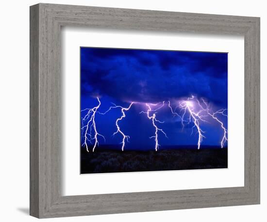 Lightning Storm over Prairie-Aaron Horowitz-Framed Photographic Print