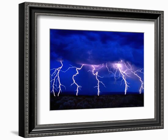 Lightning Storm over Prairie-Aaron Horowitz-Framed Photographic Print