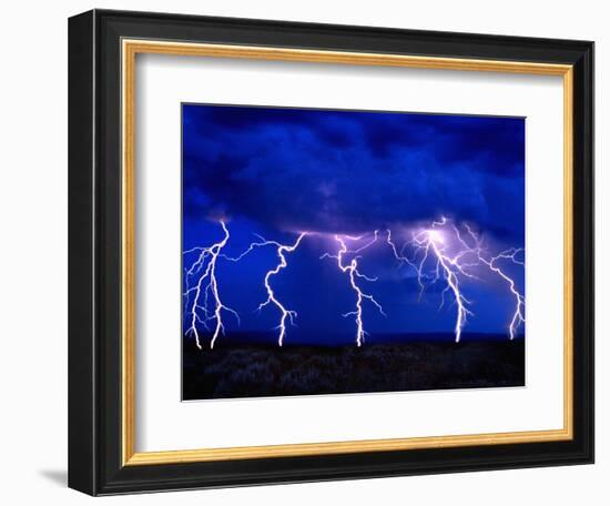 Lightning Storm over Prairie-Aaron Horowitz-Framed Photographic Print