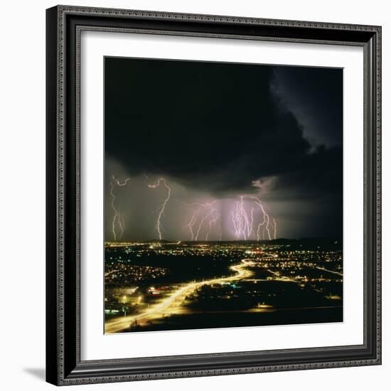 Lightning Storm Over Tucson, Arizona-Keith Kent-Framed Premium Photographic Print