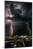 Lightning Strikes At Night In Tucson, Arizona, USA-Keith Kent-Mounted Photographic Print