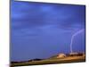 Lightning Strikes Buttes near Scottsbluff, Nebraska, USA-Chuck Haney-Mounted Photographic Print