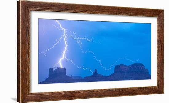 Lightning Striking Monument Valley, Utah Monument Valley Tribal Park Navajo Reservation-Tom Till-Framed Photographic Print