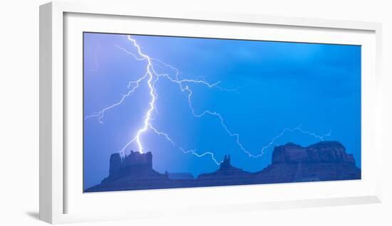 Lightning Striking Monument Valley, Utah Monument Valley Tribal Park Navajo Reservation-Tom Till-Framed Photographic Print