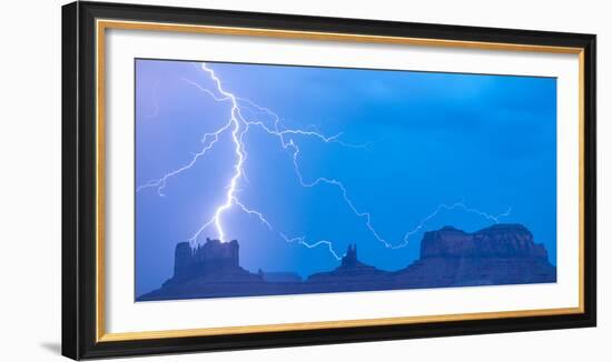 Lightning Striking Monument Valley, Utah Monument Valley Tribal Park Navajo Reservation-Tom Till-Framed Photographic Print