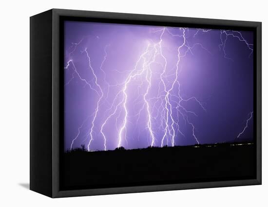 Lightning Striking the Ground-Warren Faidley-Framed Premier Image Canvas