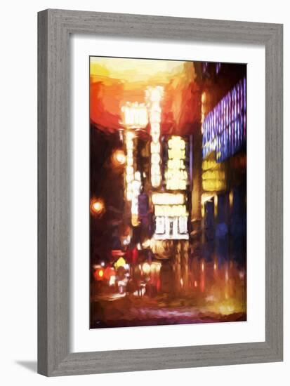 Lights of Broadway - In the Style of Oil Painting-Philippe Hugonnard-Framed Giclee Print