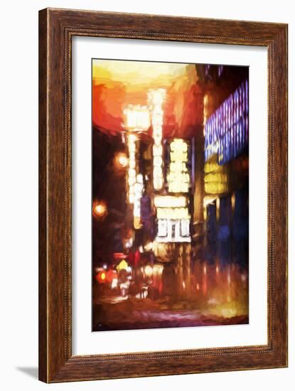 Lights of Broadway - In the Style of Oil Painting-Philippe Hugonnard-Framed Giclee Print