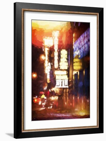 Lights of Broadway - In the Style of Oil Painting-Philippe Hugonnard-Framed Giclee Print