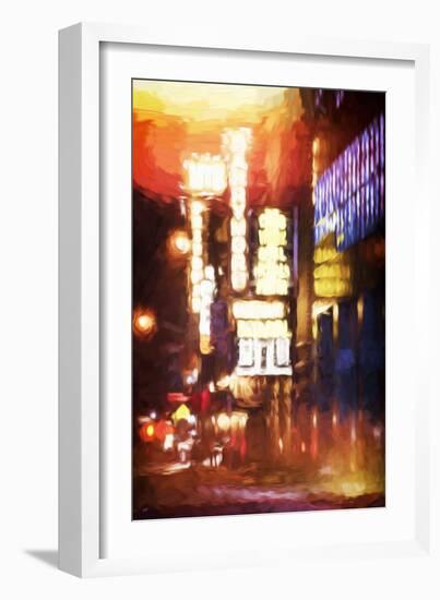 Lights of Broadway - In the Style of Oil Painting-Philippe Hugonnard-Framed Giclee Print