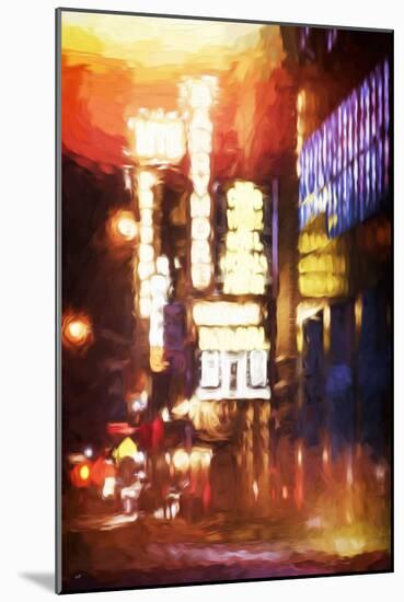 Lights of Broadway - In the Style of Oil Painting-Philippe Hugonnard-Mounted Giclee Print