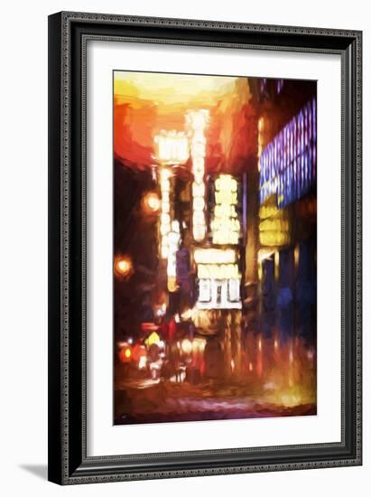 Lights of Broadway - In the Style of Oil Painting-Philippe Hugonnard-Framed Giclee Print