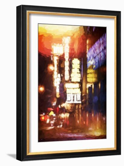 Lights of Broadway - In the Style of Oil Painting-Philippe Hugonnard-Framed Premium Giclee Print