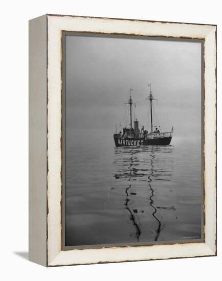 Lightship "Nantucket" Riding Anchor Near Quicksand Shallows to Warn Away Other Ships-Sam Shere-Framed Premier Image Canvas