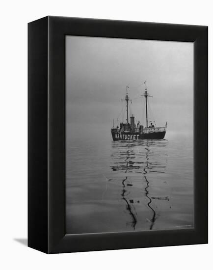 Lightship "Nantucket" Riding Anchor Near Quicksand Shallows to Warn Away Other Ships-Sam Shere-Framed Premier Image Canvas