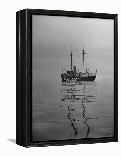 Lightship "Nantucket" Riding Anchor Near Quicksand Shallows to Warn Away Other Ships-Sam Shere-Framed Premier Image Canvas