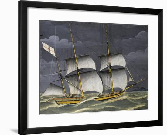 Ligurian Polacca under Windy Conditions, Tempera, 18th Century-null-Framed Giclee Print