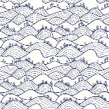 Landscape Pattern. Vector Seamless Pattern with Hills, Trees, Fields and Peaks. Background Illustra-likemuzzy-Framed Art Print