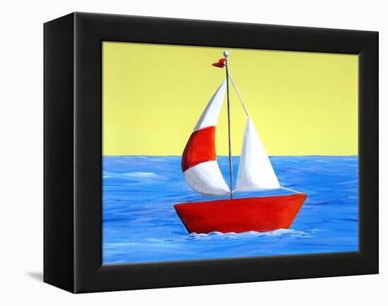 Lil Sailboat-Cindy Thornton-Framed Stretched Canvas