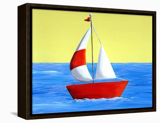 Lil Sailboat-Cindy Thornton-Framed Stretched Canvas