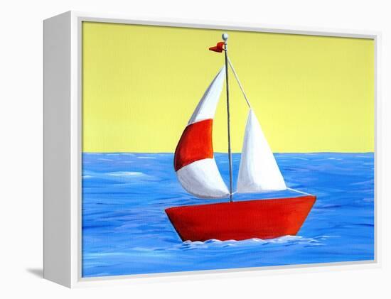 Lil Sailboat-Cindy Thornton-Framed Stretched Canvas