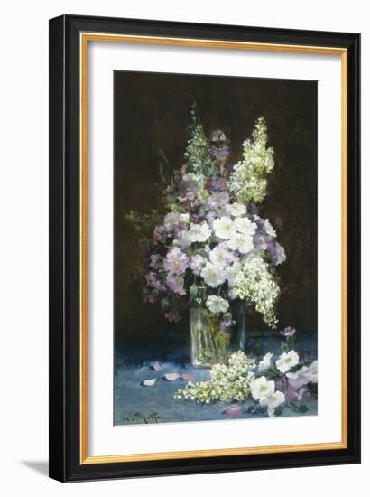 Lilac and Summer Flowers in a Glass Vase-Louis-Remy Matifas-Framed Giclee Print